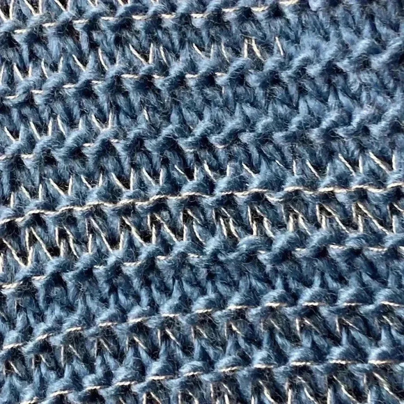 LULAROE WOMENS CROCHET LOOK BLUE PONCHO 4 BUTTON FRONT ONE SIZE FITS MOST - Picture 7 of 9